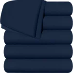 Brushed Microfiber Flat Sheet by Utopia Bedding - Bulk Pack of 24 (Queen / Navy)