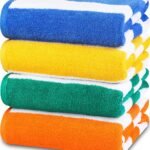 Cabana Stripe Beach & Pool Towels by Utopia Towels (30 X 60 Inches / MultiColor)